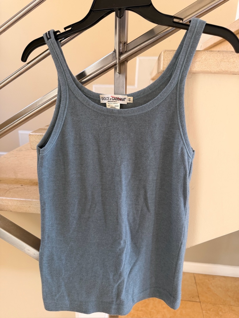 Vintage Dolce & Gabbana Slate Blue Knit Tank Top